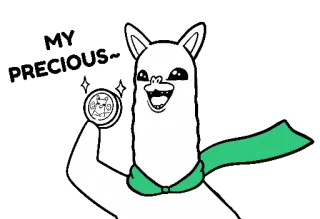 🪙 лама, животное, мультфильм whatsapp sticker