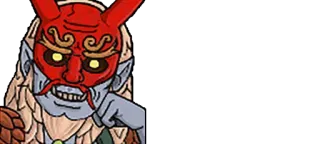 🧐 Oni ปีศาจ, สัตว์ประหลาด, ตำนาน, ญี่ปุ่น, โอนิ, หน้ากาก telegram sticker