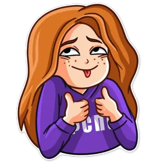 👍 cartoon, girl, thumbs up, cute, emoji, sticker telegram sticker