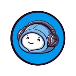 🦄 cute, headphones, cartoon, blue, white, character telegram sticker