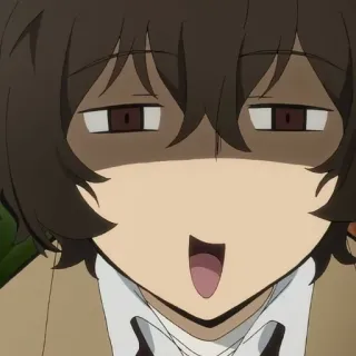 🍩 Dazai Osamu Bungou Stray Dogs Anime, Karakter, Muka lucu, Bungou Stray Dogs, Dazai Osamu, Manga telegram sticker