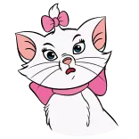 😒 Marie The Aristocats gato, gatinho, desenho animado, disney, animal, gato branco, fofo telegram sticker