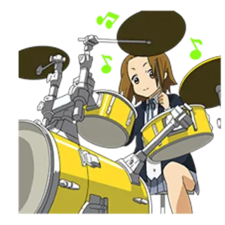 🎼 Anime, Baterista, Música, Desenho animado, Banda, Bonito telegram sticker