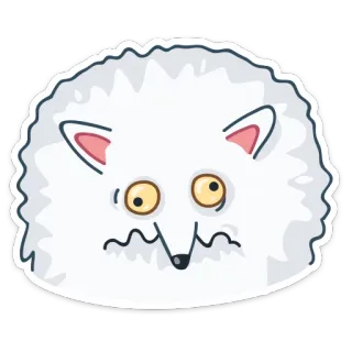 😜 animal, mignon, autocollant, dessin animé, chien, blanc, doux, drôle telegram sticker