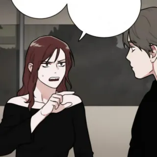 ✖️ Anime, Zły, Para, Kobieta, Mężczyzna telegram sticker