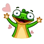 🥰 rana, cartone animato, amore, cuore, festa, felice whatsapp sticker