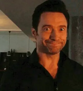 ☺️ Hugh Jackman aktor, selebriti, lucu, wajah, meme, ekspresi, potret telegram sticker