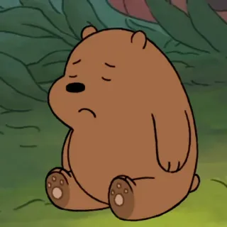 😭 Grizz We Bare Bears медведь, мультик, грустный, анимированный, милый whatsapp sticker