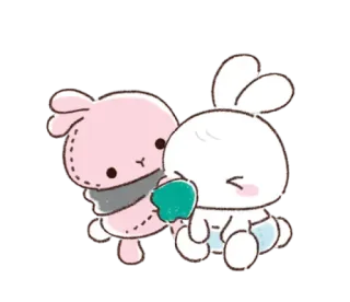 🐰 Hase, niedlich, kawaii, Cartoon, Freundschaft telegram sticker