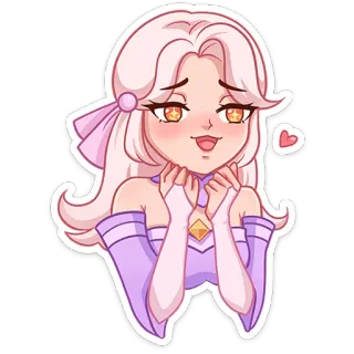 😍 Аниме девушка, Каваий, Милый, Стикер, Любовь, Мультфильм telegram sticker