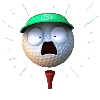 😨 Гольф, Спорт, Мяч для гольфа, Сюрприз, Мультфильм telegram sticker
