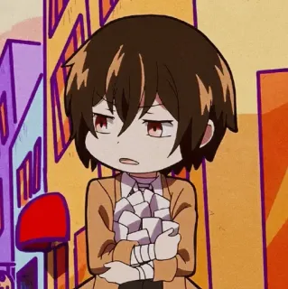 🥐 Dazai Osamu Bungou Stray Dogs Anime, Dazai, Bungou Stray Dogs, Chibi, Süß, Bandagen, Cartoon whatsapp sticker