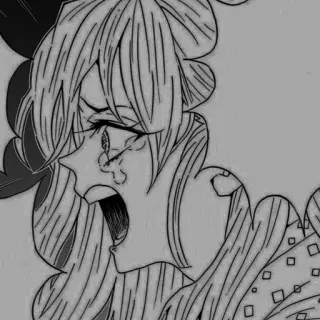 🎵 アニメ, マンガ, 泣く, 悲しい, エモい, 白黒, キャラクター telegram sticker