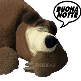 🛌 BUONA NOTTE oso, animal, dormir, buenas noches, dibujos animados telegram sticker