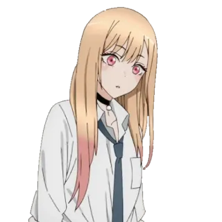 😶 Anime, Gadis, Seragam sekolah, Rambut pirang telegram sticker
