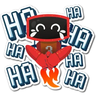 😂 HA 机器人, 火箭, 哭, 笑, 哈, 表情符号, 贴纸 telegram sticker