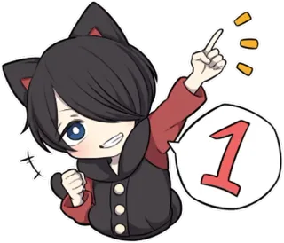 ⚪ 1 넘버원, 애니메이션, 만화, 만화영화, 귀여운, 귀여운, 스티커 telegram sticker