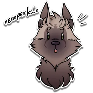 ❕ *ear perks!* pies, szczeniak, słodki, dziarski, uszy, zwierzę whatsapp sticker