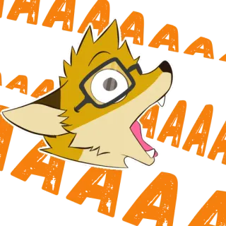 😱 AAAA fox, animal, cartoon, expression, sticker, shout, scream telegram sticker