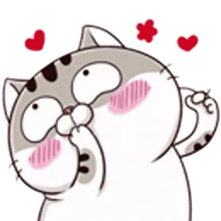 🥰 Katze, süß, Liebe, erröten, Cartoon, Aufkleber telegram sticker
