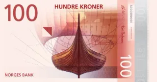 💵 HUNDRE KRONER waluta, pieniądze, Norwegia, korona norweska, finanse, banknot telegram sticker