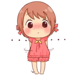 😐 mignon, kawaii, fille, animé, dessin animé, chibi whatsapp sticker