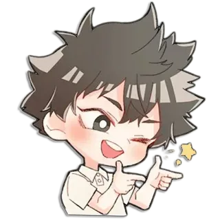 😁 cartoon, anime, character, cute, wink, pose telegram sticker