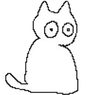 😳 cat, animal, sticker, white, outline, cartoon cat telegram sticker