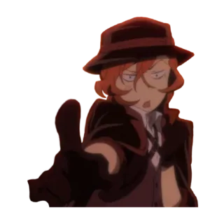 👯‍♀️ Chuuya Nakahara Bungo Stray Dogs Anime, Chuuya Nakahara, Bungo Stray Dogs, Personnage, Pointer, Geste telegram sticker