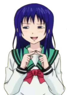 😶 аниме, девушка, улыбается, персонаж telegram sticker