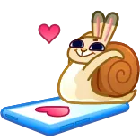 😍 蜗牛, 爱心, 爱, 可爱, 动物, 贴纸, 表情符号 telegram sticker