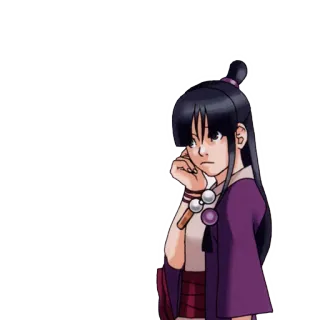 ❓ Maya Fey Ace Attorney maya fey, ace attorney, spirit medium, anime, game character, video game, girl, cartoon telegram sticker