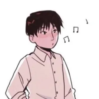🎶 desenho animado, menino, notas musicais, personagem, ilustração, desenho telegram sticker
