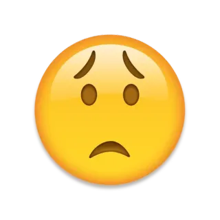 😢 triste, emoji, rosto, amarelo, infeliz telegram sticker