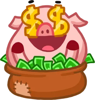 💰 uang, babi, dolar, kekayaan, kaya, tunai, sukses telegram sticker
