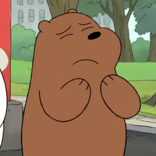 🪲 Grizz We Bare Bears медведь, мультфильм, грустный, расстроенный, милый, We Bare Bears, Гризз whatsapp sticker