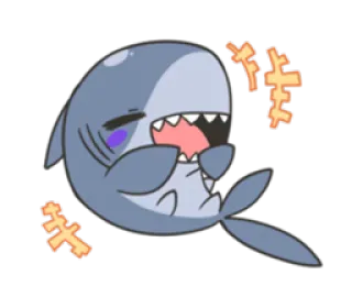 😂 tubarão, fofo, kawaii, animal, mar telegram sticker