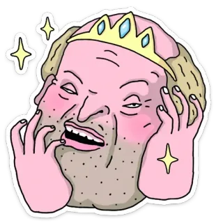 🤴 hombre, corona, raro, gracioso, cara telegram sticker