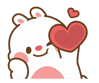 🐰 만화, 하트, 사랑, 토끼, 귀여운, 동물 whatsapp sticker