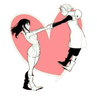 ❤️ anime, couple, heart, love, romance, friendship telegram sticker