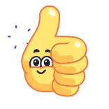👍 Duim omhoog, Emoji, Like, Goedkeuring, Akkoord whatsapp sticker