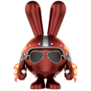 🕶️ กระต่าย, นักบิน, หมวกกันน็อก, ของเล่น, การ์ตูน, ตัวละคร telegram sticker