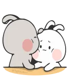 ☺ fofo, coelho, coelho, afeição, amizade, abraço whatsapp sticker