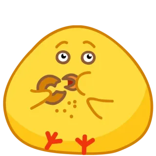🍪 gelber Vogel, essen, süß, Cartoon, Tier, Vogel whatsapp sticker