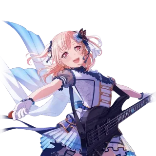 🥮 Anime, Personage, Meisje, Muziek, Gitaar telegram sticker
