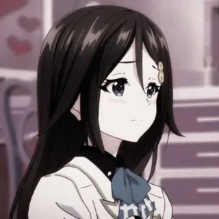 🌸 Anime, Ragazza, Triste, Uniforme, Studentessa, Personaggio telegram sticker