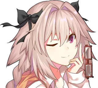 😉 Astolfo Anime, Mangá, Fofo, Piscadela, Sorriso telegram sticker