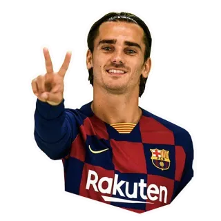 ✌️ Antoine Griezmann 축구, 축구, 운동선수, 그리즈만, 바르셀로나, 평화, 프랑스 telegram sticker
