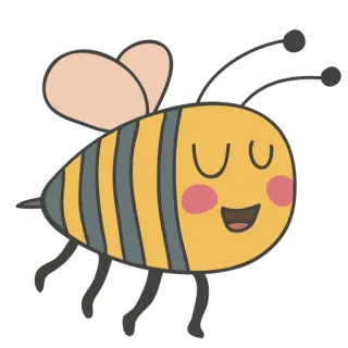 🐝 벌, 만화, 동물, 곤충, 귀여운, 나는 telegram sticker