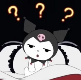 😐 Kuromi 쿠로미, 산리오, 애니메이션, 물음표, 만화 캐릭터, 귀여운 telegram sticker